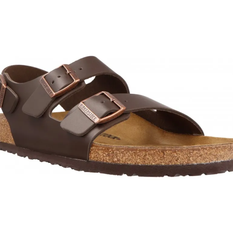 Sandales*Birkenstock Milano Natural Leather Dark Brown