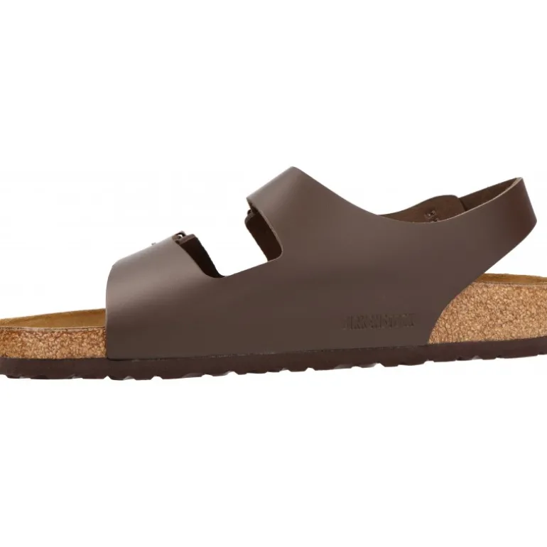 Sandales*Birkenstock Milano Natural Leather Dark Brown