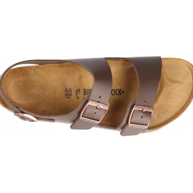 Sandales*Birkenstock Milano Natural Leather Dark Brown