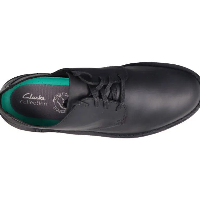 Classique*Clarks Shepton Low Black Leather