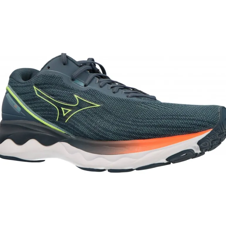 Running|Baskets*Mizuno Wave Skyrise 3 Smoke Blue/Neo Lime Neon/Flame